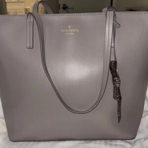 Kate Spade Gray Tote with Glitter Bow